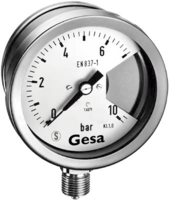 Sicherheits-Manometer mit Solidfront und Blow-out gemäß EN 837-1, Typ S3 Ⓢ