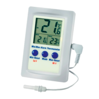 Digitales MAX/MIN-Raumthermometer mit Sonde und Alarmfunktion für Innen und Auße