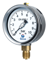 Pressure gauges with stainless steel case and bayonet closure M0304