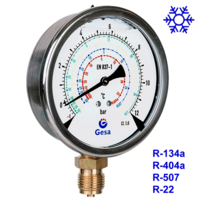 M0501 Refrigeration Pressure Gauge with Stainless Steel Case and Hermetic Seal