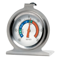 Analog fridge thermometers in stainless steel