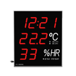 Wall-mounted digital thermometer-hygrometer with hour and time