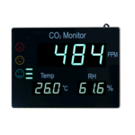 Wall-mounted large format digital CO2 meter