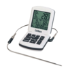 Professional kitchen thermometer with alarm, timer and probe in steel