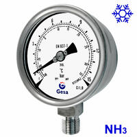 Manomètre tout en acier inoxydable pour l'ammoniac M0702
