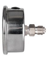 Manómetro M0305 con caja y rosca 1/4"BSPT de acero inox, conexión posterior cent