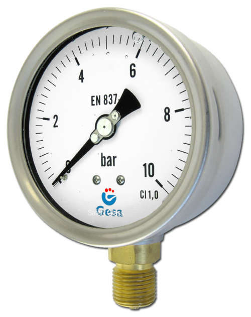 Manómetros con caja de acero inoxidable. Alta presión